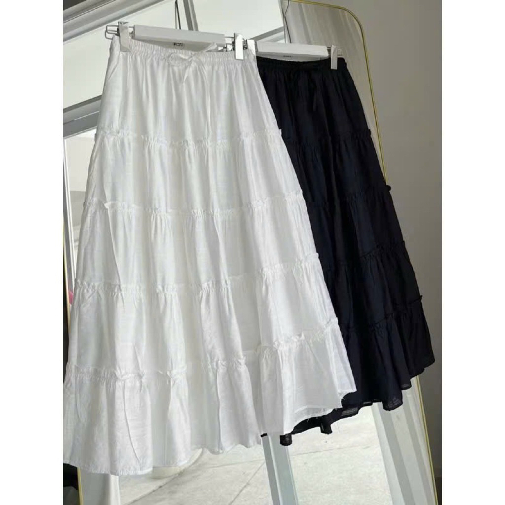 Chân váy midi dáng dài, chân váy 5 tầng có lớp lót tùng xòe tiểu thư, form A nhẹ thanh lịch, nhẹ nhàng - MT CLASSIC