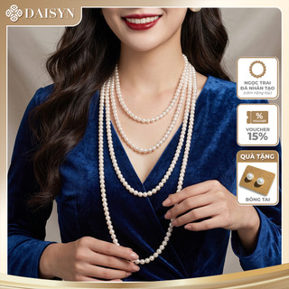 [ DAISYN ] N536 dây chuyền mang áo dài , dây chuyền cưới dâu chuyền hạt ngọc trai nhân tạo đá