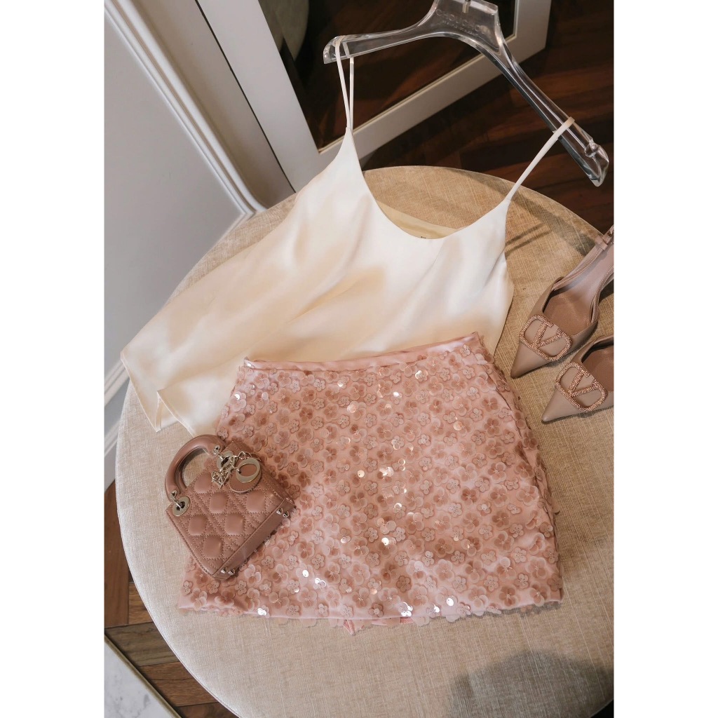 Áo hai dây lụa nữ, áo lụa nữ dáng babydoll phong cách sang chảnh