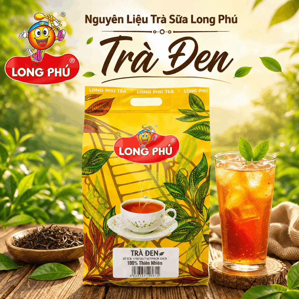 Trà Đen (Black tea) LONG PHÚ Gói 500g - Nguyên Liệu Trà Sữa, Thơm Đậm Vị Trà, Nước Trà, Chè