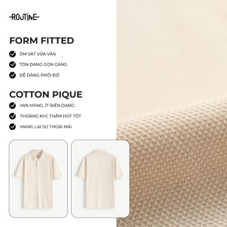 Áo Polo Nam Ngắn Tay Premium Phối Tape Form Fitted - Routine 10F25POL018