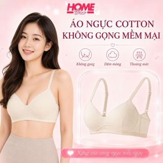 Áo ngực nữ không gọng đệm mút mỏng nhẹ,Áo lót chất cotton gân tăm thấm hút thoáng khí 3 nấc cài A409