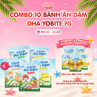 [MUA 10 TẶNG 5] Combo 10 túi Bánh Ăn Dặm DHA Yobite 7gr đủ vị, Gạo Organic Tan Nhanh, An Toàn Bé n