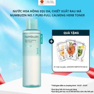 Nước hoa hồng dịu da Numbuzin No.1 Pure-Full Calming Herb Toner, chiết xuất rau má 300ml