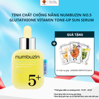Tinh chất chống nắng nâng tone NUMBUZIN No.5 Glutathione Vitamin Tone-up Sun Serum dưỡng sáng da, mờ thâm 30ml