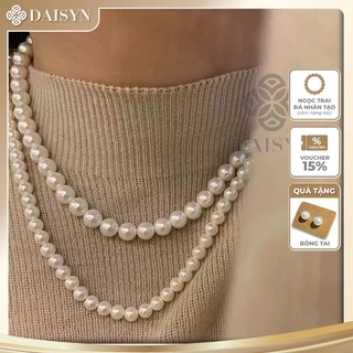 [ DAISYN ] N416 choker vòng cổ hạt Trai, dây chuyền hạt ngọc trai nhân tạo đá dây chuyền mang áo dài 2 sợi hạt 8mm 6mm