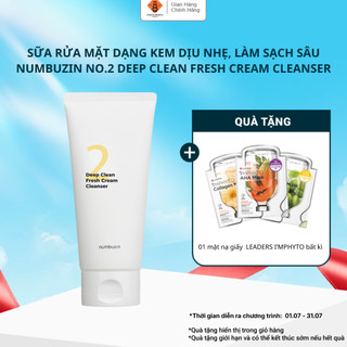 [DATE 02/03/27] Sữa rửa mặt dạng kem NUMBUZIN No.2 Deep Clean Fresh dịu nhẹ, làm sạch sâu 120ml