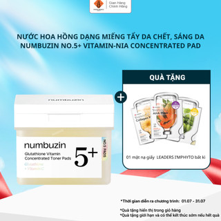 Nước hoa hồng dạng miếng NUMBUZIN No.5+ Vitamin-Nia Concentrated TonerPad, tẩy da chết, sáng da 70Pads/180ml