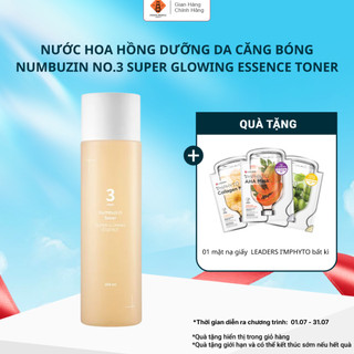 Nước hoa hồng NUMBUZIN No.3 Super Glowing Essence Toner dưỡng da căng bóng, cân bằng da 200ml