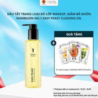Dầu Tẩy trang NUMBUZIN No.1 Easy Peasy Cleasing Oil, loại bỏ dễ dàng lớp makeup, giảm bã nhòn, mụn đầu đen 200ml