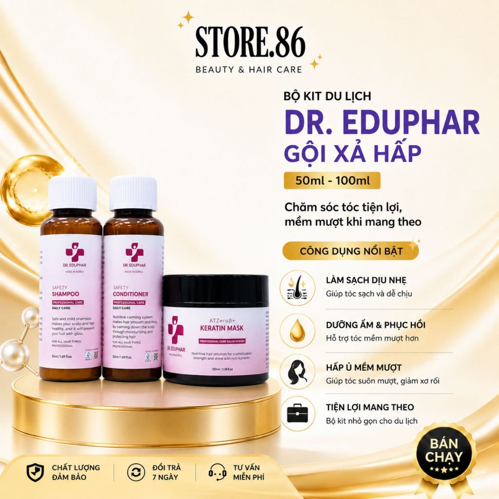 Kem Ủ Tóc Dr.EDUPHAR Keratin Mask Specil Formula For Dry Hair 50ml (hũ) hỗ trợ phục hồi tóc