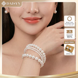 N739 Vòng tay hạt ngọc trai nhân tạo đá khoá 4 sợi sang trọng cho nữ
