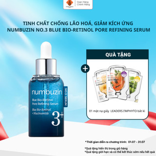 Tinh chất chống lão hoá NUMBUZIN No.3 Blue Bio-Retinol Pore Refining Serum, giảm kích ứng, se khít lỗ chân lông 30ml