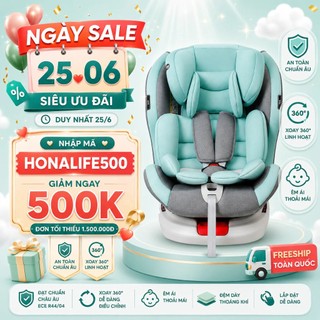 Ghế ngồi ô tô cho bé xoay 360 độ có Isofix sử dụng cho trẻ 0-12 tuổi