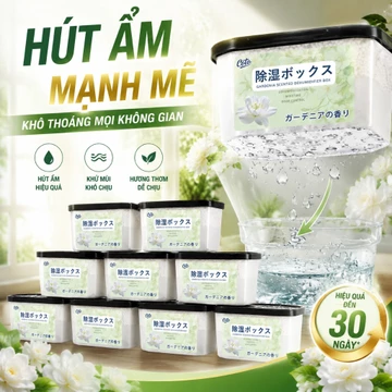 Hộp hút ẩm mùi hoa dành dành 500ml, hương hoa trắng dịu dàng, vừa hút ẩm vừa tỏa hương thơm tinh tế, chống ẩm mốc