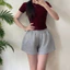 Quần Short Nỉ 2 Da Nữ Bigsize Cạp Chun Co Giãn, Quần Sooc Đùi Ống Rộng Cạp Cao Basic Dễ Phối-QSN001