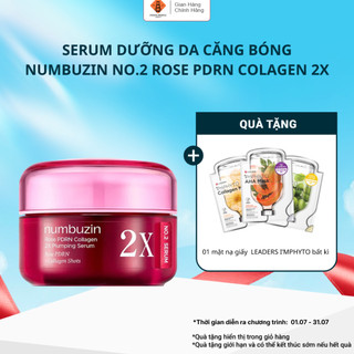 Tinh chất gấp đôi căng bóng NUMBUZIN No.2 Rose PDRN Collagen 2X Plumping Serum, tăng độ đàn hồi, phục hồi da 30ml