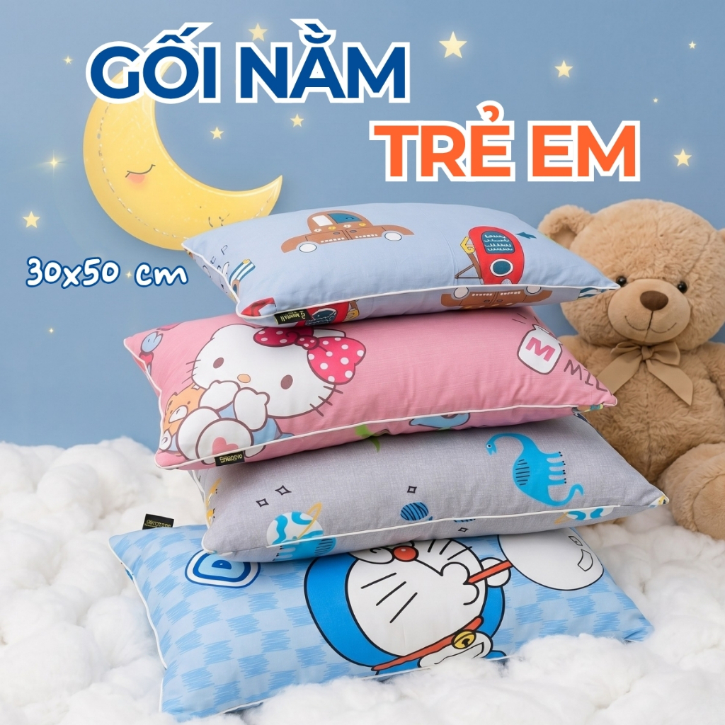 Gối Ngủ Cho Bé 30×50, Gối Trẻ Em Có Khóa Kéo Chỉnh Độ Cao Phù Hợp Bé Đi Học Mầm Non Tiểu Học – AMELI