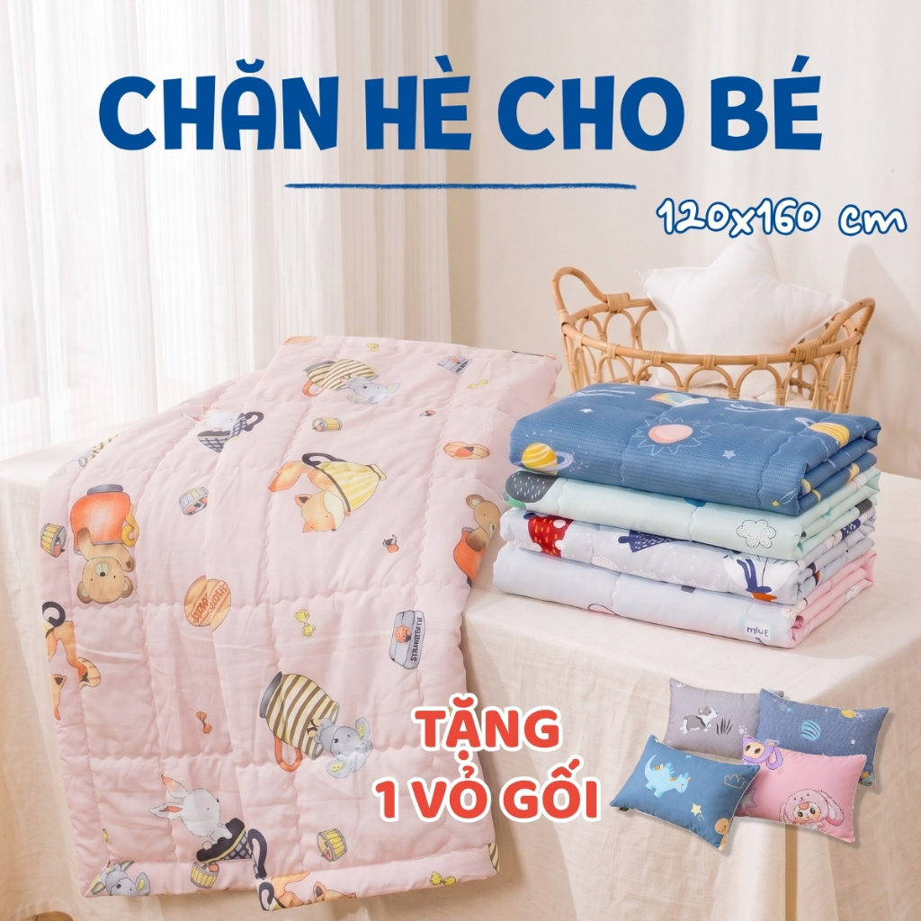 Chăn Cho Bé Đi Học Mầm Non Tiểu Học Nhiều Mẫu Vải 1M2x1M6 1M5x2M, Mề Hè Thu Trẻ Em Trần Bông - AMELI