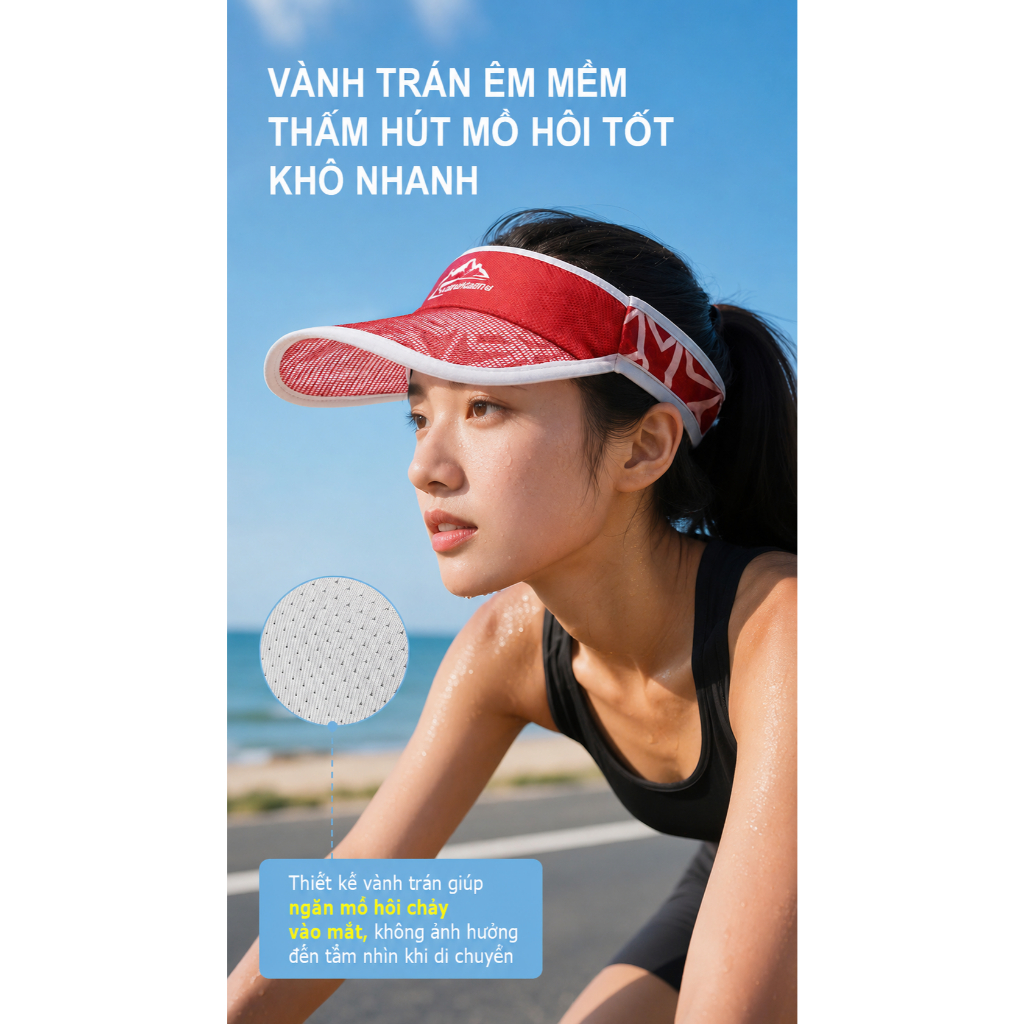 Mũ lưỡi trai nửa đầu thể thao Chống Nắng chống tia UV, chơi Golf, Pickleball, Tennis, Nón Lưỡi Trai Không Nóc Nam Nữ
