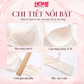 Áo ngực nữ chất ren mút mỏng cao cấp thiết kế mềm mại - Áo lót nữ không gọng 3 nấc cài bản to A2004