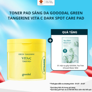 Toner Pad sáng da mờ thâm GOODAL Green Tangerine Vita C Dark Spot Care Pad, nước hoa hồng dạng miếng 70 miếng/160ml