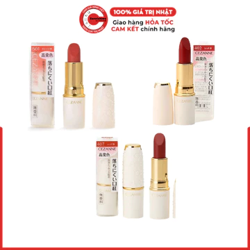Son Thỏi Cezanne Lasting Lip Color N Không Chì, Siêu Lì & Dưỡng Ẩm Đủ Màu 402/501/407 3.9g