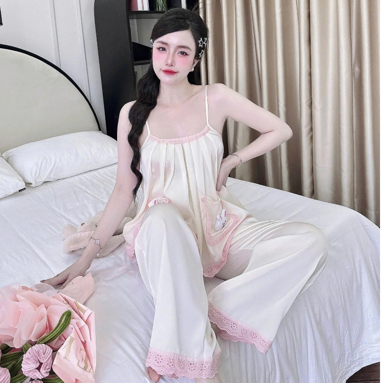Đồ Ngủ Sexy Nữ SOJUN Lụa Dài 2 Dây Ren Thú Dưới 65Kg - MS 1313 | BigBuy360 - bigbuy360.vn
