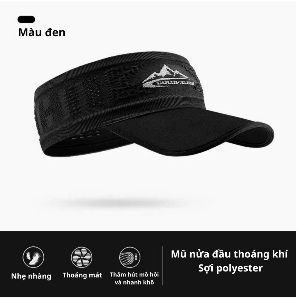 Mũ lưỡi trai nửa đầu thể thao Chống Nắng chống tia UV, chơi Golf, Pickleball, Tennis, Nón Lưỡi Trai Không Nóc Nam Nữ