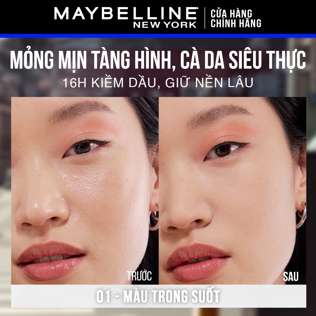 Phấn phủ bột "filter" cà da, kiềm dầu, chống nước, lâu trôi 16H Fit Me Mattifying Setting Powder Maybelline New York 10g