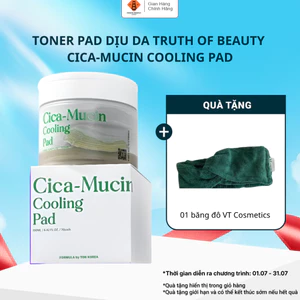 Nước Hoa Hồng Dạng Miếng TRUTH OF BEAUTY Cica-Mucin Cooling Pad Cấp Ẩm, Làm Dịu Da 70 Miếng/190ml