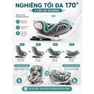 Ghế ngồi ô tô cho bé xoay 360 độ có Isofix sử dụng cho trẻ 0-12 tuổi