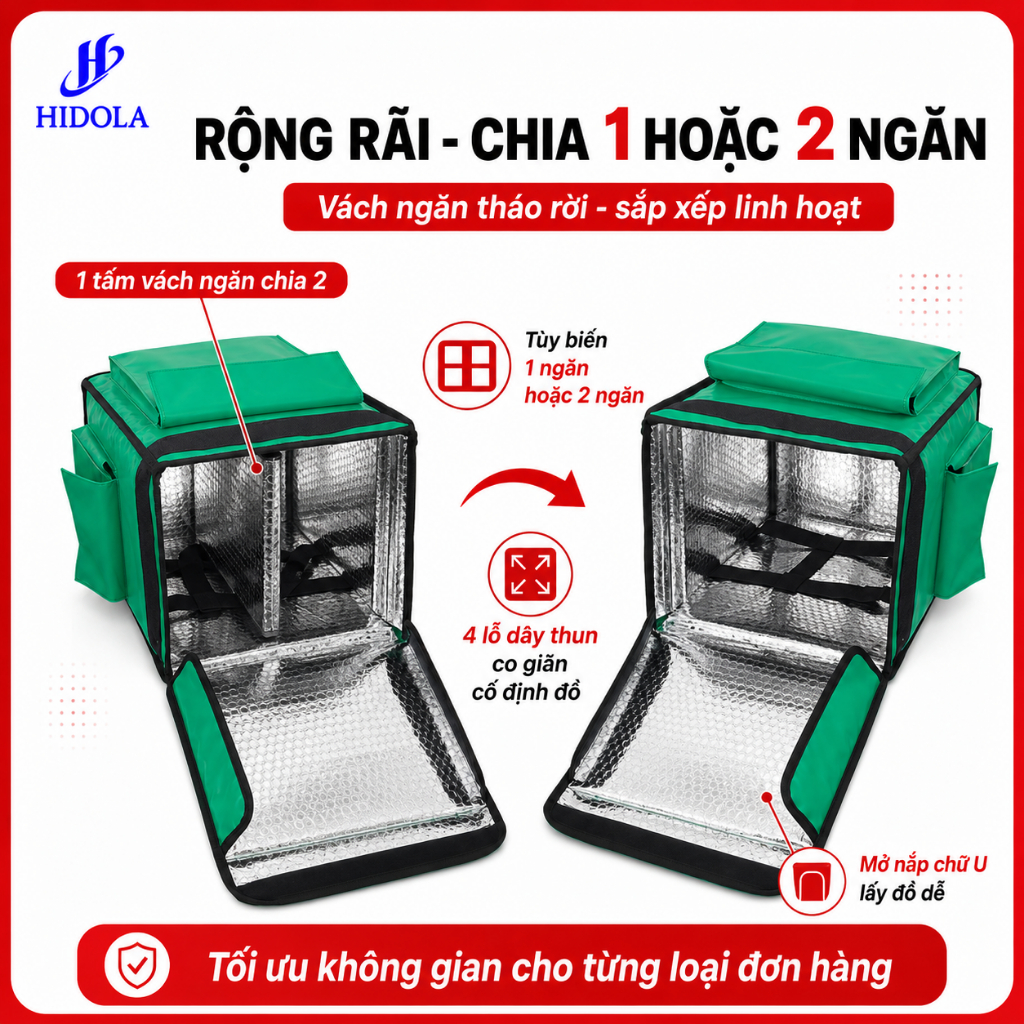 Balo Giao Hàng Giữ Nhiệt 36L 7166B - Túi Giữ Nhiệt Giao Đồ Ăn, Giữ Lạnh Thực Phẩm, Chống Sốc, Chống Thấm