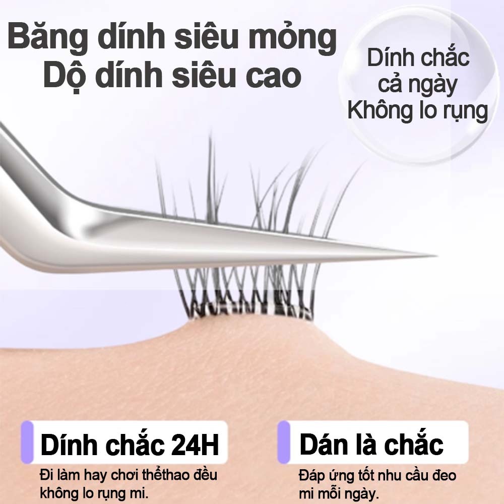 Mi Giả Không Cần Keo BQI, Mi Cụm, Mềm Mại Tự Nhiên, Tiện Lợi, Có Thể Tái Sử Dụng, Dung Tích Lớn, 36 Cụm 10-13mm
