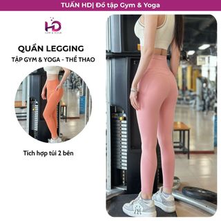 Quần Legging Cạp Cao Ôm Dáng Tập Gym,Yoga model: LG25.121 Tuấn HD Có Túi Chéo Bên Hông