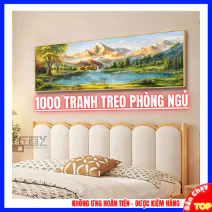 Tranh treo phòng ngủ chủ đề sơn thuỷ cao cấp - Tranh treo đầu giường phong cảnh sông núi hiện đại treo khách sạn đẹp