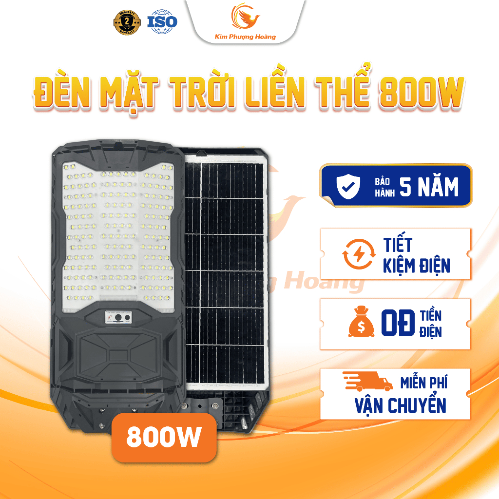 Đèn Năng Lượng Mặt Trời 500W 800W Chống Nước IP65 Sáng Xuyên Đêm Tự Động Cảm Biến Ánh Sáng Tiết Kiệm Điện