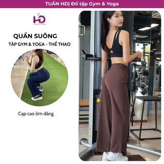 Quần  Suông Cạp Cao Tập Gym, Yoga, Mặc Hàng Ngày model: DSP687.1.618 Tuấn HD, Chất Liệu Thoáng Khí