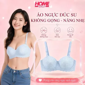 Áo ngực nữ cúp ngang mút bàn tay thông hơi - Áo lót nữ không gọng chất su kẻ ca rô 3 nấc cài A923
