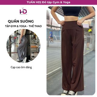 Quần Ống Suông Nữ Tập Gym, Yoga, Mặc Hàng Ngày model: DSP687.1.143 TUẤN HD Cạp Cao Gen Bụng