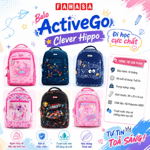Balo Học Sinh ActiveGo Clever Hippo Mẫu Mới 2026 - Việt Tinh Anh