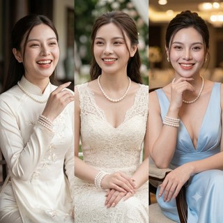 [ DAISYN ] N739 Vòng tay hạt ngọc trai nhân tạo đá khoá 4 sợi sang trọng cho nữ