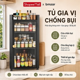 [Không cần khoan] Tủ Đựng Gia Vị Góc Bếp Treo Tường Tủ đựng đồ Chống Bụi Chống Côn Tiết kiệm không gian