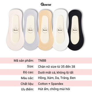 [DEAL SỐC] Tất mang giày búp bê tàng hình GOMTAT, vớ hài nữ chống tuột đi giày lười thoáng khí - TNBB
