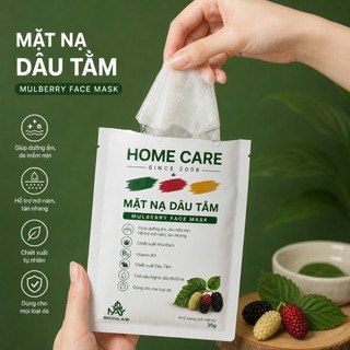 Mặt nạ cấp ẩm chính hãng Home Care, phục hồi, căng mịn, chiết xuất dâu tằm (Mulberry Face Mask)
