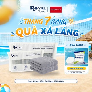 Bộ 2 Khăn Tắm Royal Towel 70x140cm Sợi Cotton Mềm Mịn, Thấm Hút Tốt, Không Xổ Lông, Không Phai Màu