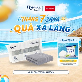 Khăn Gội Royal Towel 35x80cm Sợi Cotton Mềm Mịn, Thấm Hút Tốt, Không Xổ Lông, Không Phai Màu