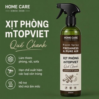 Xịt Thơm Phòng 4 Lọa Mùi Hương Đánh Bay Mùi Hôi, Ẩm Mốc MTOPVIET Chính Hãng HOME CARE