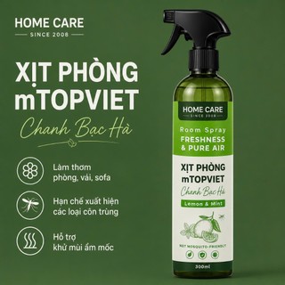 Xịt Thơm Phòng 4 Lọa Mùi Hương Đánh Bay Mùi Hôi, Ẩm Mốc MTOPVIET Chính Hãng HOME CARE