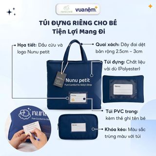Gối ngủ cho bé Tencel 80s cao cấp Nunupetit Little World Vua Nệm, Gối bông cho bé an toàn thoáng mát